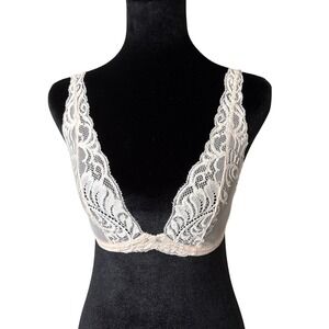 Natori Feathers Convertible Wireless Plunge Bra 739023 32 C/D Blush Pink Bridal